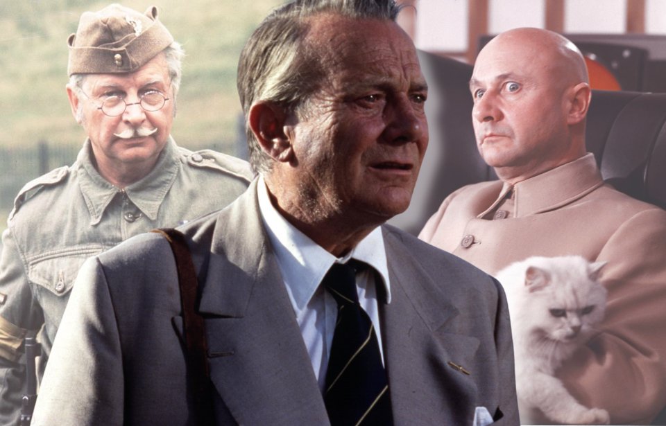 Clive Dunn as Lance Cpl. Jack Jones in 'Dad's Army' + Donald Pleasence as Ernst Stavro Blofeld in 'You Only Live Twice' + Denholm Elliott as Marcus Brody in 'Indiana Jones and the Last Crusade'