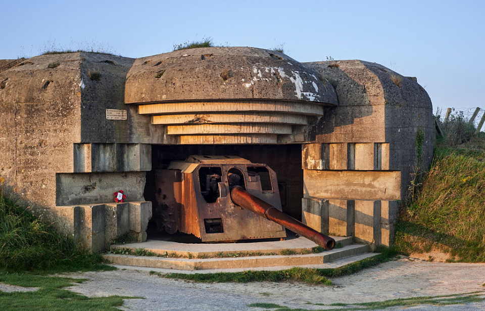 152 mm German naval gun along the Atlantic Wall