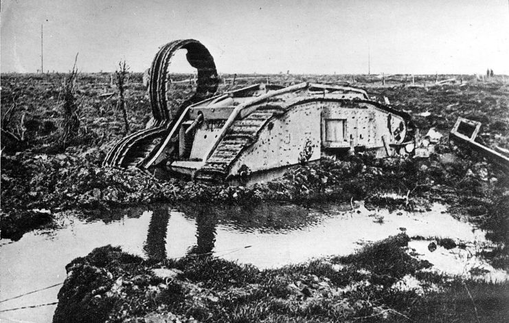 Mark IV tank stuck in the mud