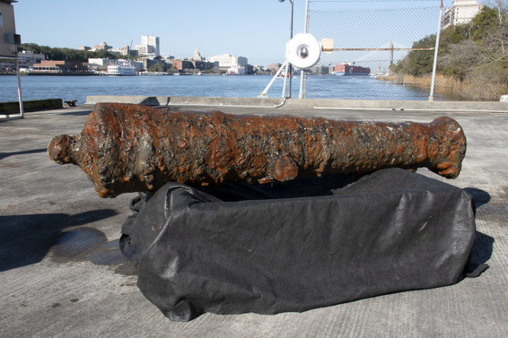 Revolutionary War-era cannon on display