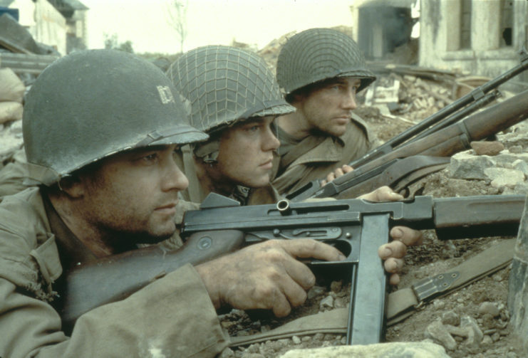 Tom Hanks, Matt Damon and Edward Burns as Capt. John H. Miller, Pvt. James Francis Ryan and Pvt. Richard Reiben in 'Saving Private Ryan'