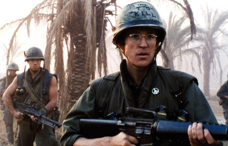 Matthew Modine and Adam Baldwin as Pvt. J.T. "Joker" Davis and Sgt. "Animal Mother" in 'Full Metal Jacket'