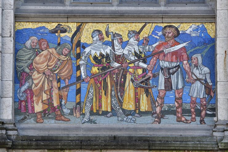 Mosaic depicting William Tell's arrest